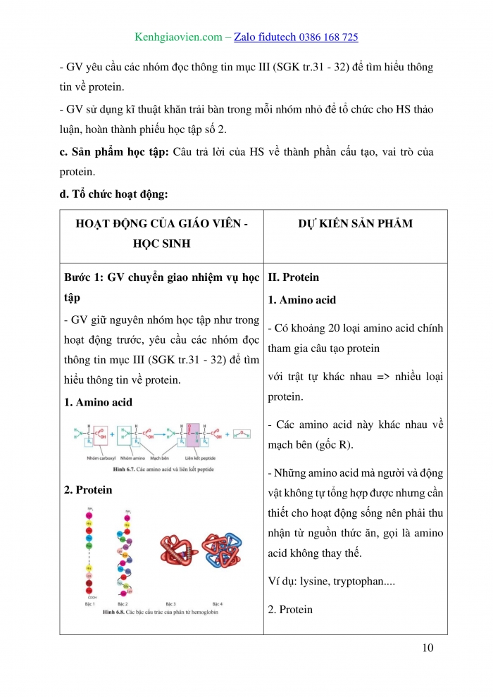 Giáo án và PPT Sinh học 10 cánh diều Bài 6: Các phân tử sinh học