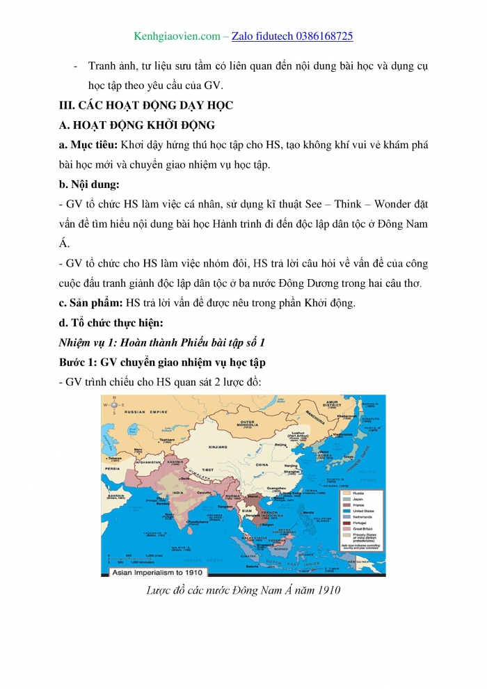 Giáo án và PPT Lịch sử 11 chân trời Bài 6: Hành trình đi đến độc lập dân tộc ở Đông Nam Á