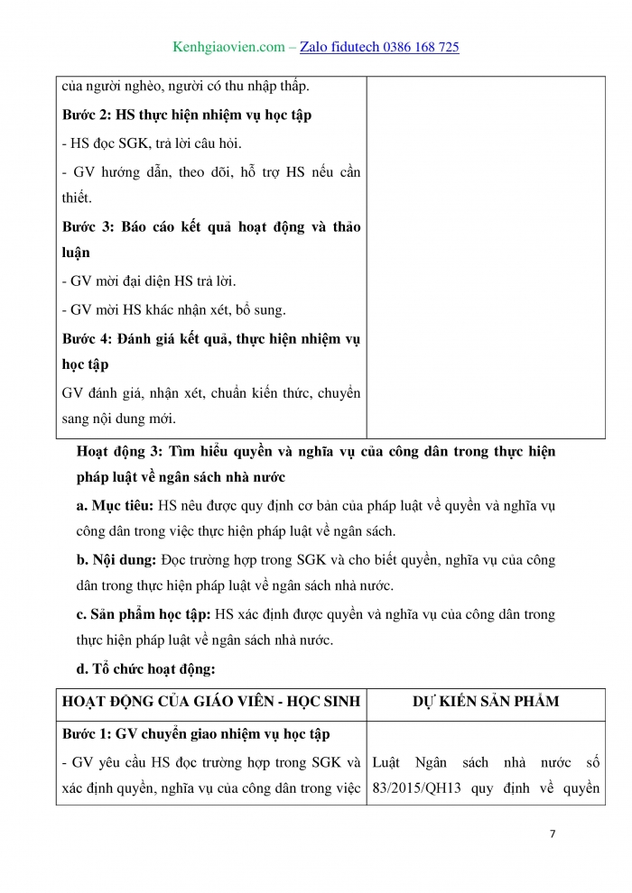 Giáo án và PPT Kinh tế pháp luật 10 chân trời Bài 6: Ngân sách nhà nước và thực hiện pháp luật về ngân sách