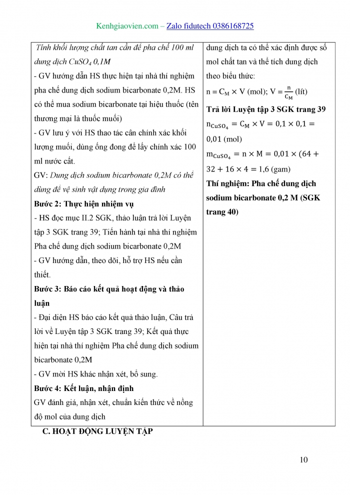 Giáo án và PPT KHTN 8 cánh diều Bài 6: Nồng độ dung dịch