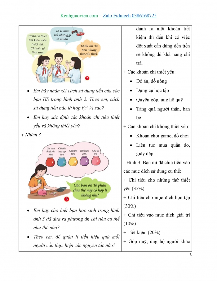 Giáo án và PPT Công dân 7 cánh diều Bài 6: Quản lí tiền