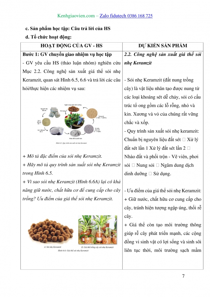 Giáo án và PPT Công nghệ trồng trọt 10 cánh diều Bài 6: Ứng dụng công nghệ cao trong sản xuất một số giá thể trồng cây