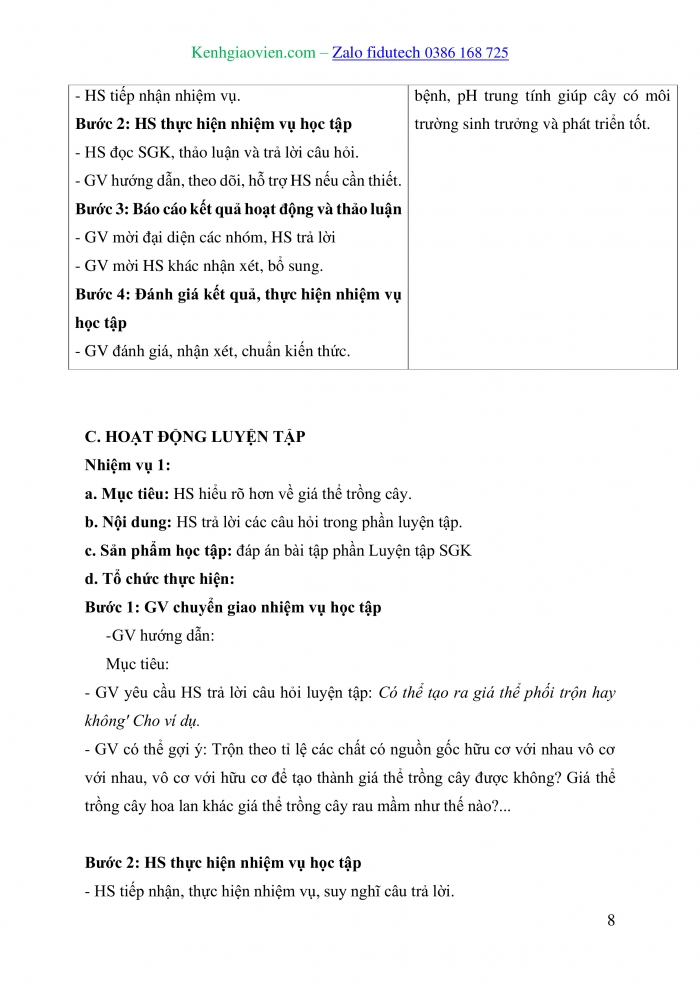 Giáo án và PPT Công nghệ trồng trọt 10 cánh diều Bài 6: Ứng dụng công nghệ cao trong sản xuất một số giá thể trồng cây