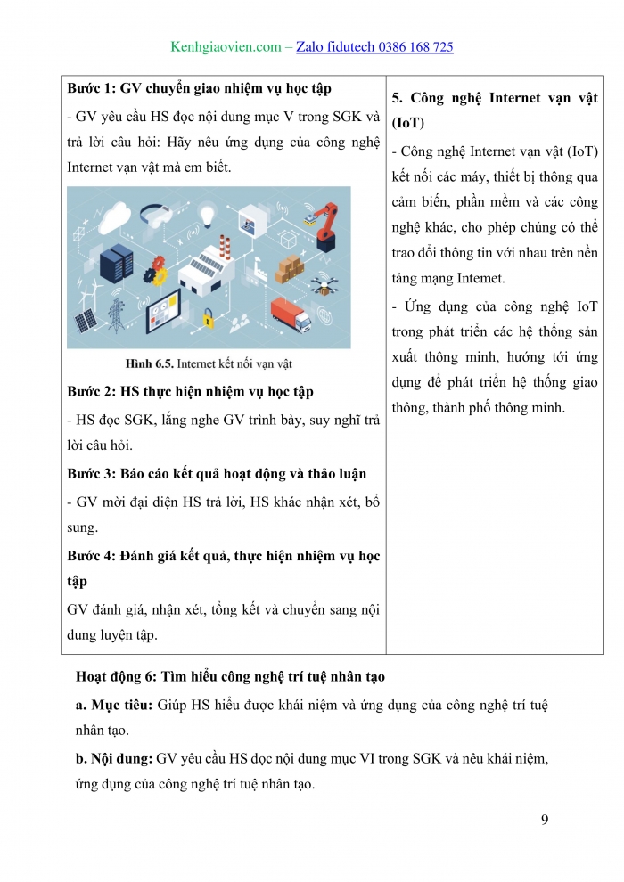 Giáo án và PPT Thiết kế và Công nghệ 10 cánh diều Bài 6: Ứng dụng của một số công nghệ mới