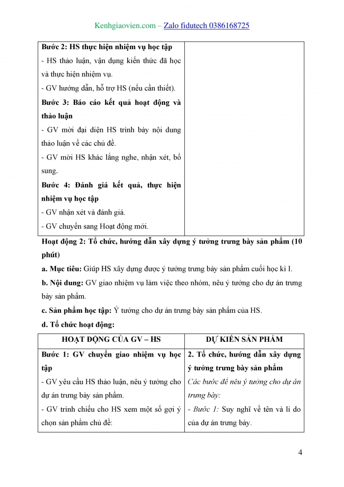 Giáo án và PPT Mĩ thuật 8 cánh diều Bài Trưng bày sản phẩm cuối học kì I