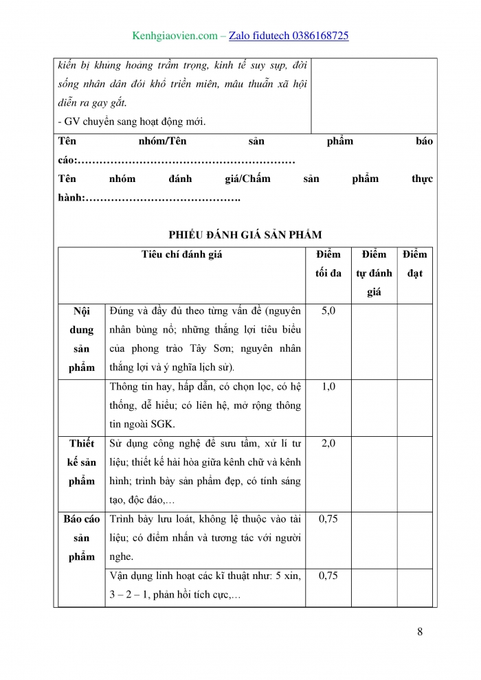 Giáo án và PPT Lịch sử 8 cánh diều Bài 7: Phong trào Tây Sơn thế kỉ XVIII