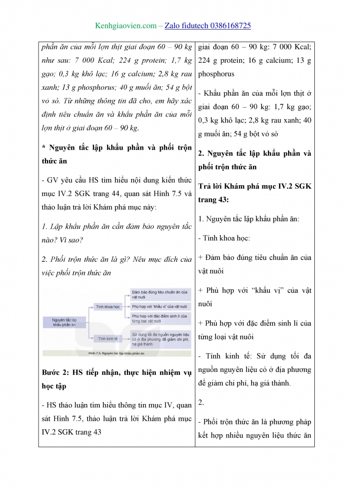 Giáo án và PPT Công nghệ chăn nuôi 11 kết nối Bài 7: Thức ăn và nhu cầu dinh dưỡng của vật nuôi