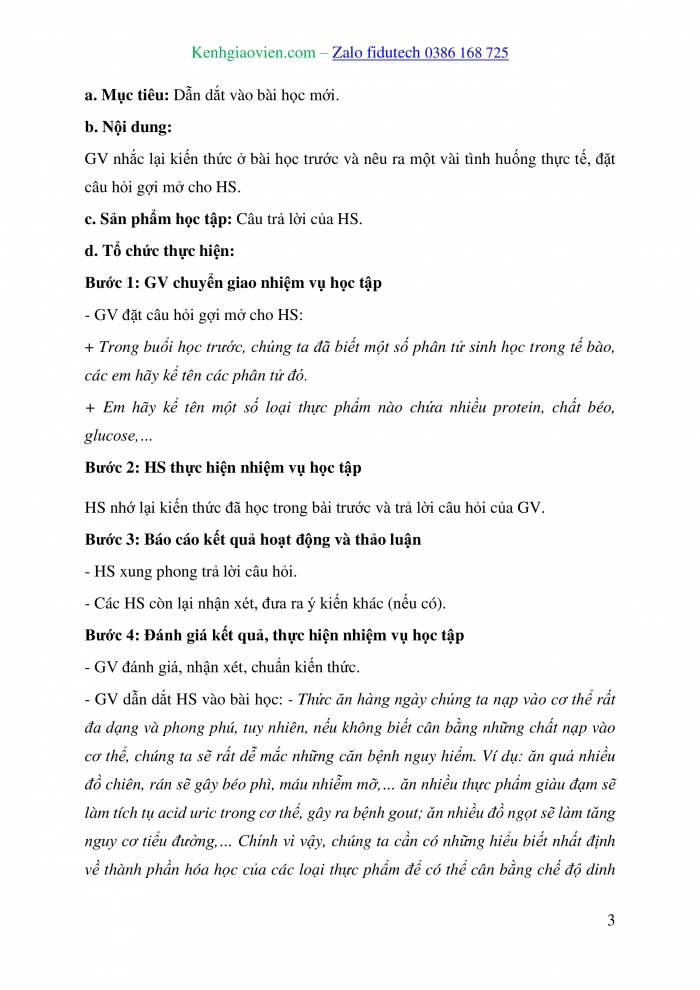 Giáo án và PPT Sinh học 10 chân trời Bài 7: Thực hành Xác định một số thành phần hoá học của tế bào