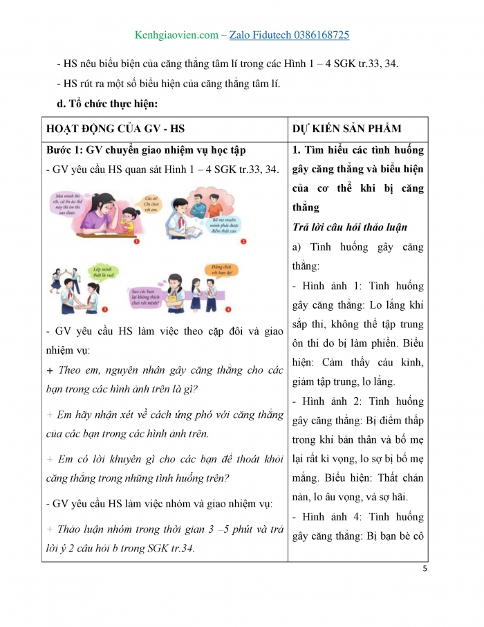 Giáo án và PPT Công dân 7 cánh diều Bài 7: Ứng phó với tâm lí căng thẳng