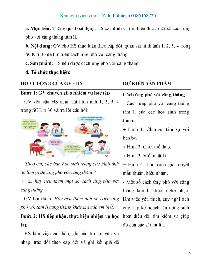 Giáo án và PPT Công dân 7 cánh diều Bài 7: Ứng phó với tâm lí căng thẳng