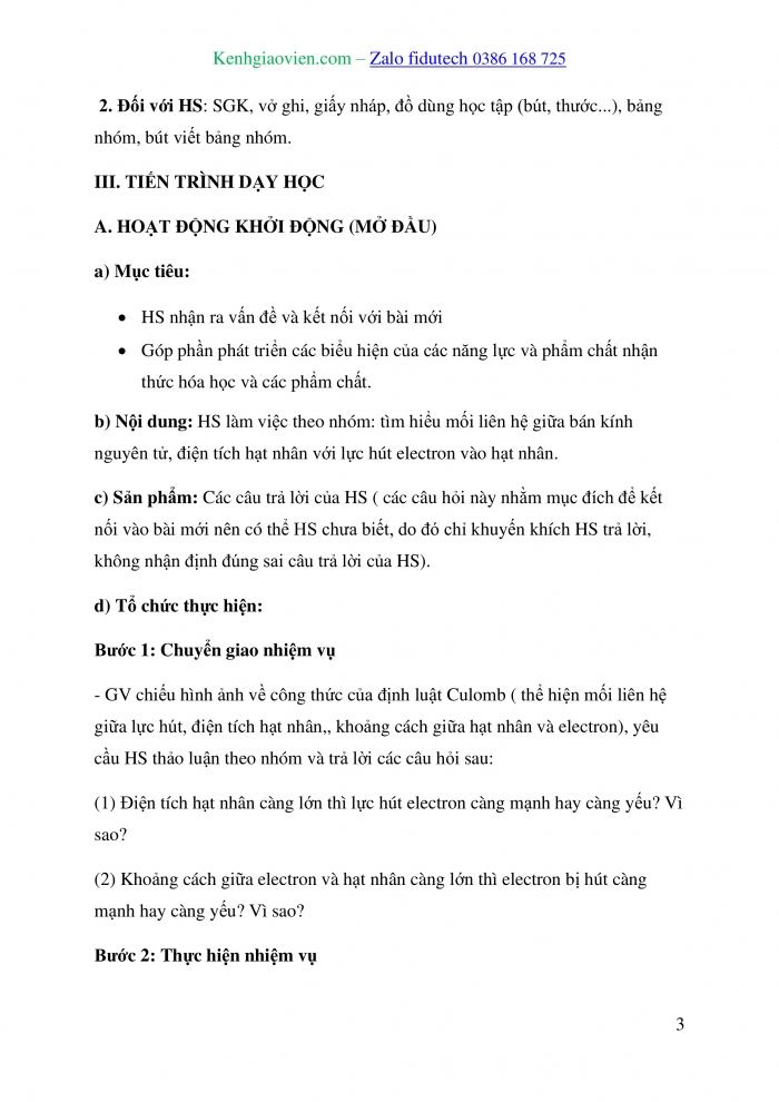 Giáo án và PPT Hoá học 10 cánh diều Bài 7: Xu hướng biến đổi một số tính chất của đơn chất, biến đổi thành phần và tính chất của hợp chất trong một chu kì và trong một nhóm