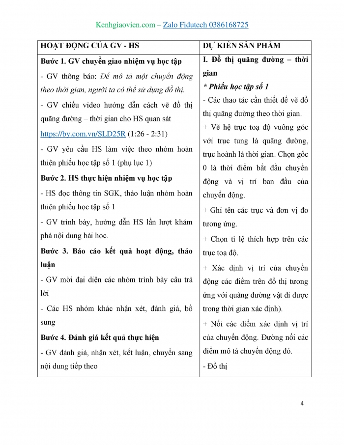 Giáo án và PPT KHTN 7 cánh diều Bài 8: Đồ thị quãng đường – thời gian