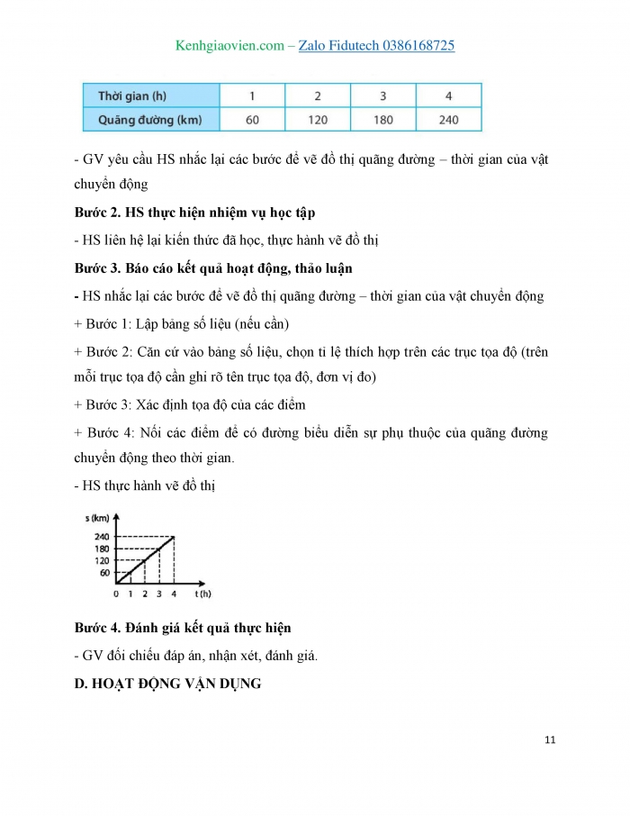 Giáo án và PPT KHTN 7 cánh diều Bài 8: Đồ thị quãng đường – thời gian