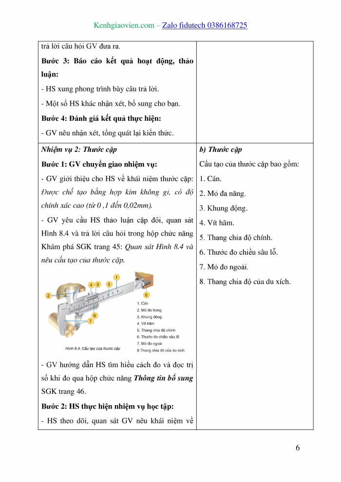 Giáo án và PPT Công nghệ 8 kết nối Bài 8: Gia công cơ khí bằng tay