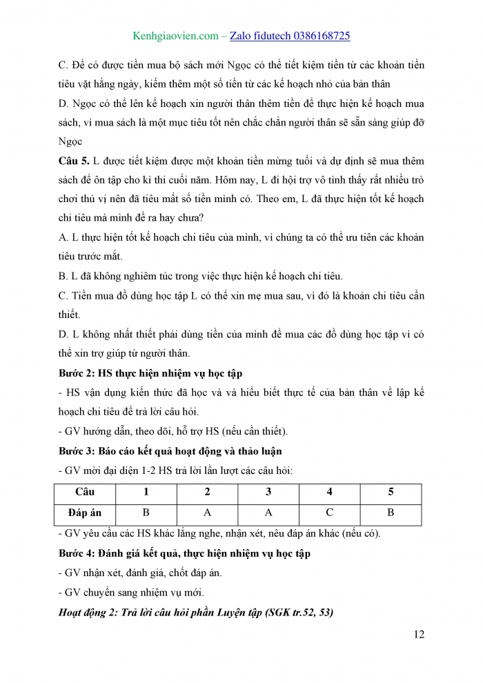 Giáo án và PPT Công dân 8 chân trời Bài 8: Lập kế hoạch chi tiêu