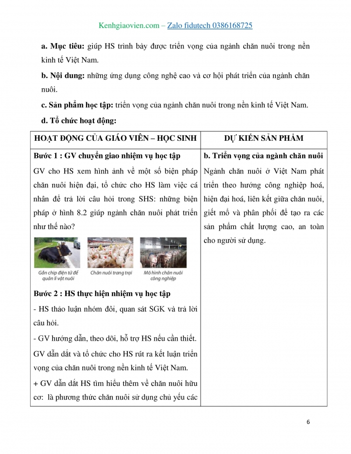 Giáo án và PPT Công nghệ 7 chân trời Bài 8: Nghề chăn nuôi ở Việt Nam