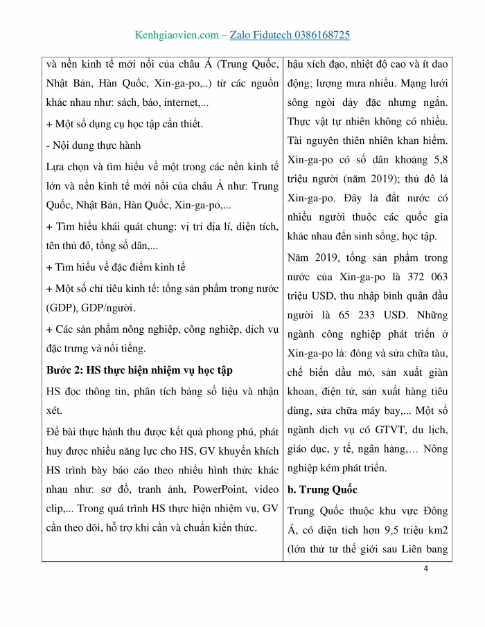 Giáo án và PPT Địa lí 7 cánh diều Bài 8: Thực hành Tìm hiểu một nền kinh tế lớn và nền kinh tế mới nổi của châu Á