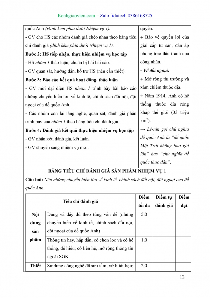 Giáo án và PPT Lịch sử 8 cánh diều Bài 9: Các nước Âu – Mỹ từ cuối thế kỉ XIX đến đầu thế kỉ XX