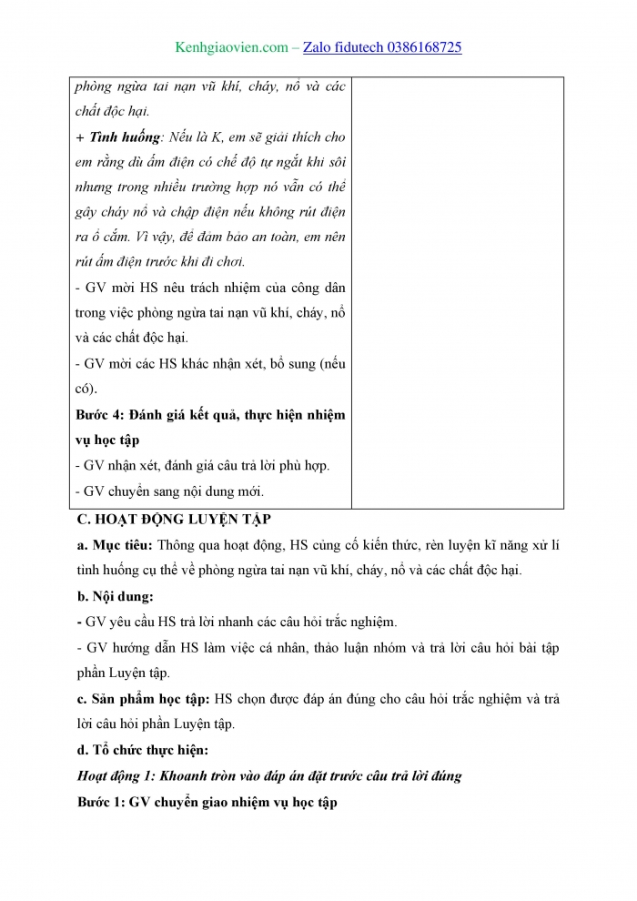 Giáo án và PPT Công dân 8 cánh diều Bài 9: Phòng ngừa tai nạn vũ khí, cháy, nổ và các chất độc hại