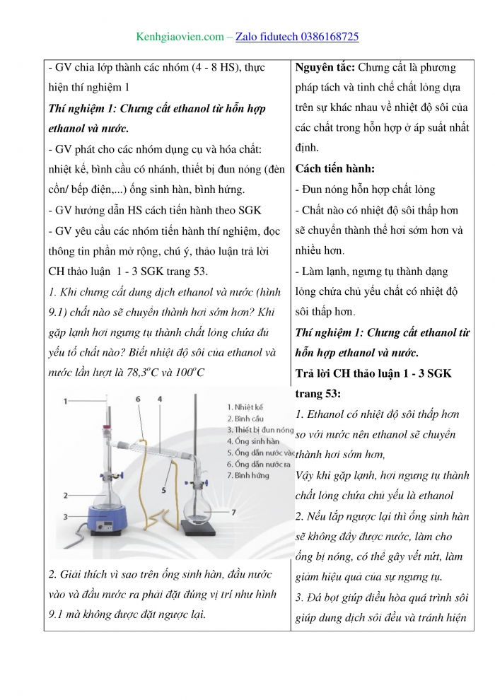 Giáo án và PPT Hoá học 11 chân trời Bài 9: Phương pháp tách và tinh chế hợp chất hữu cơ