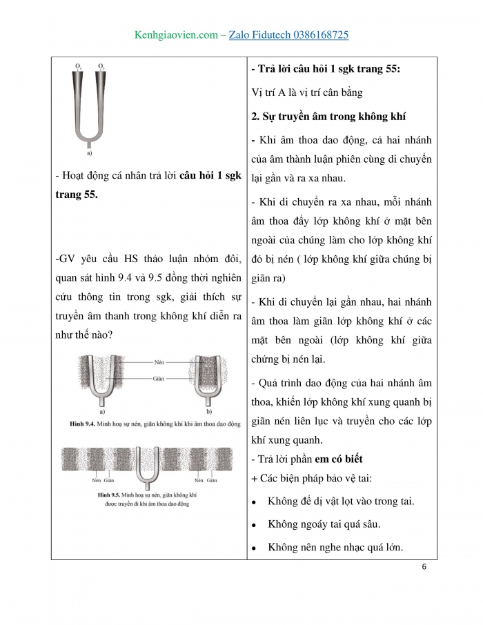 Giáo án và PPT KHTN 7 cánh diều Bài 9: Sự truyền âm