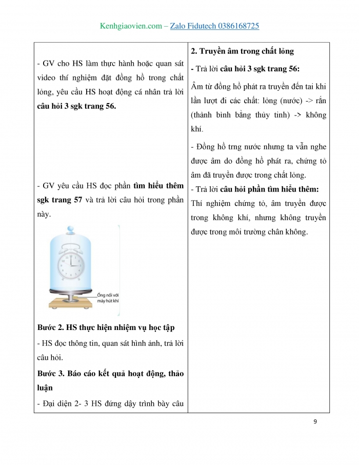 Giáo án và PPT KHTN 7 cánh diều Bài 9: Sự truyền âm