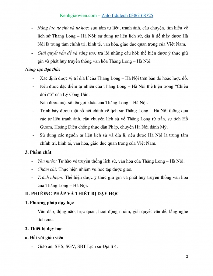 Giáo án và PPT Lịch sử và Địa lí 4 cánh diều Bài 9: Thăng Long – Hà Nội