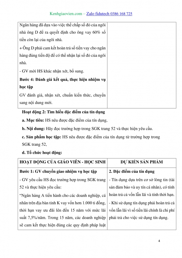 Giáo án và PPT Kinh tế pháp luật 10 chân trời Bài 9: Tín dụng và vai trò của tín dụng