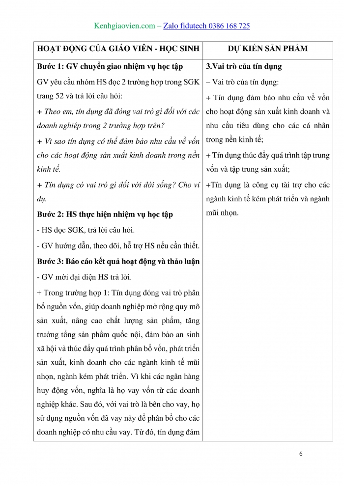 Giáo án và PPT Kinh tế pháp luật 10 chân trời Bài 9: Tín dụng và vai trò của tín dụng