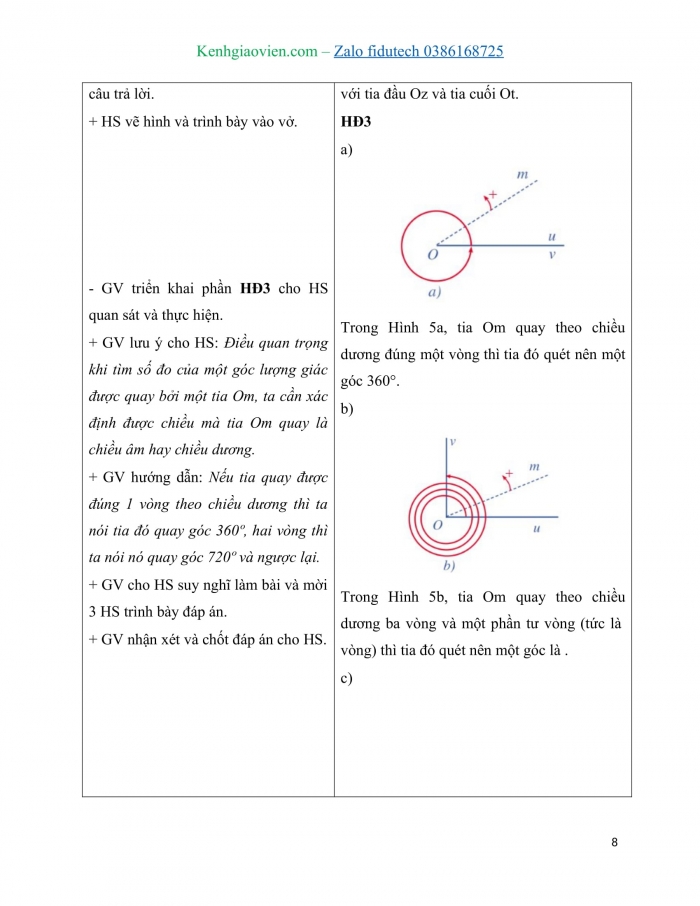 Giáo án và PPT Toán 11 cánh diều Bài 1: Góc lượng giác. Giá trị lượng giác của góc lượng giác