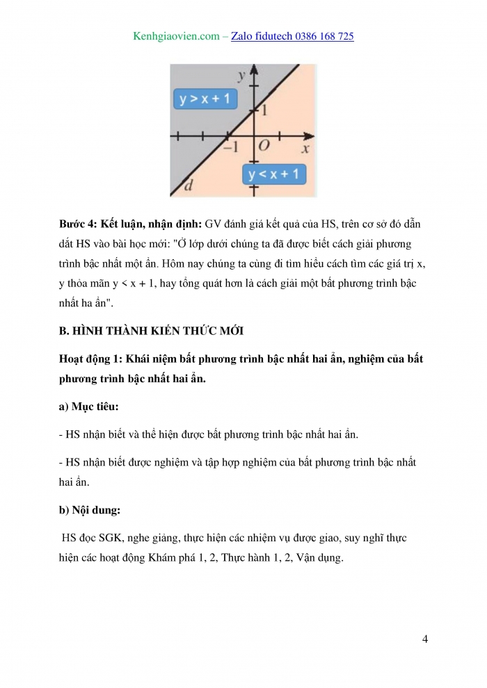 Giáo án và PPT Toán 10 chân trời Bài 1: Bất phương trình bậc nhất hai ẩn