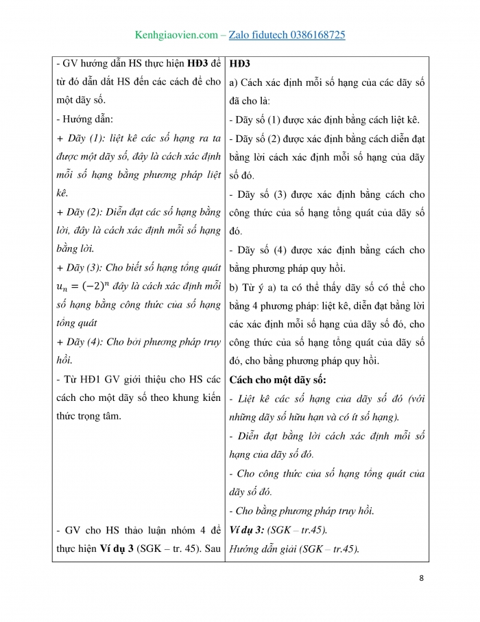 Giáo án và PPT Toán 11 cánh diều Bài 1: Dãy số