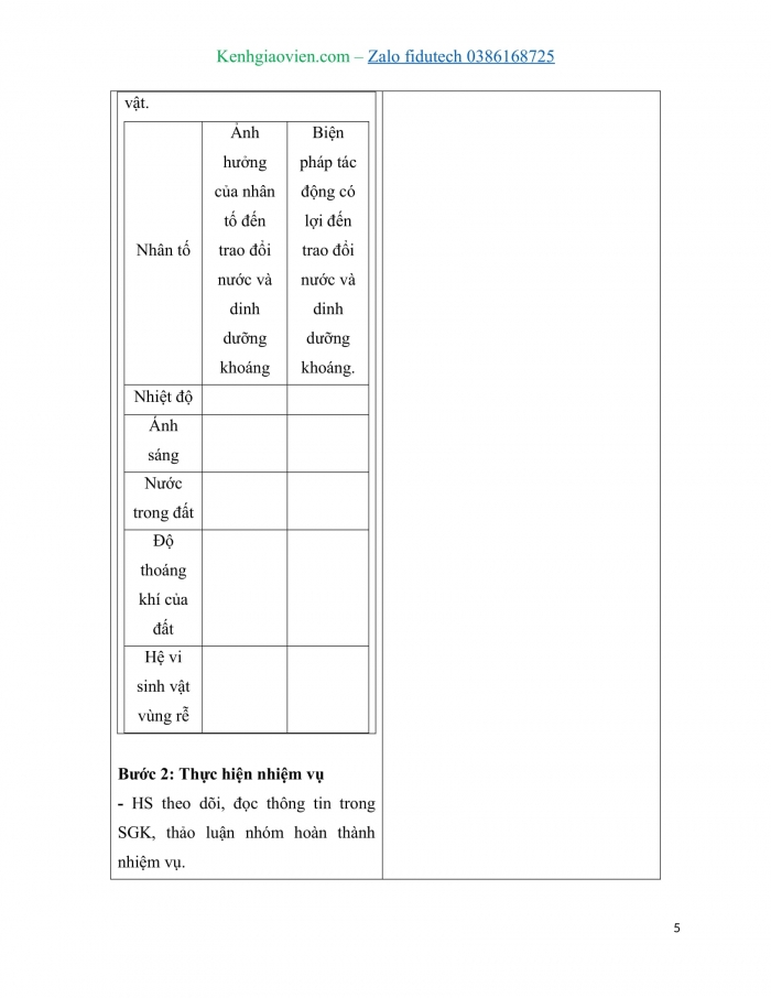 Giáo án và PPT Sinh học 11 cánh diều Bài 3: Các nhân tố ảnh hưởng đến trao đổi nước và khoáng ở thực vật