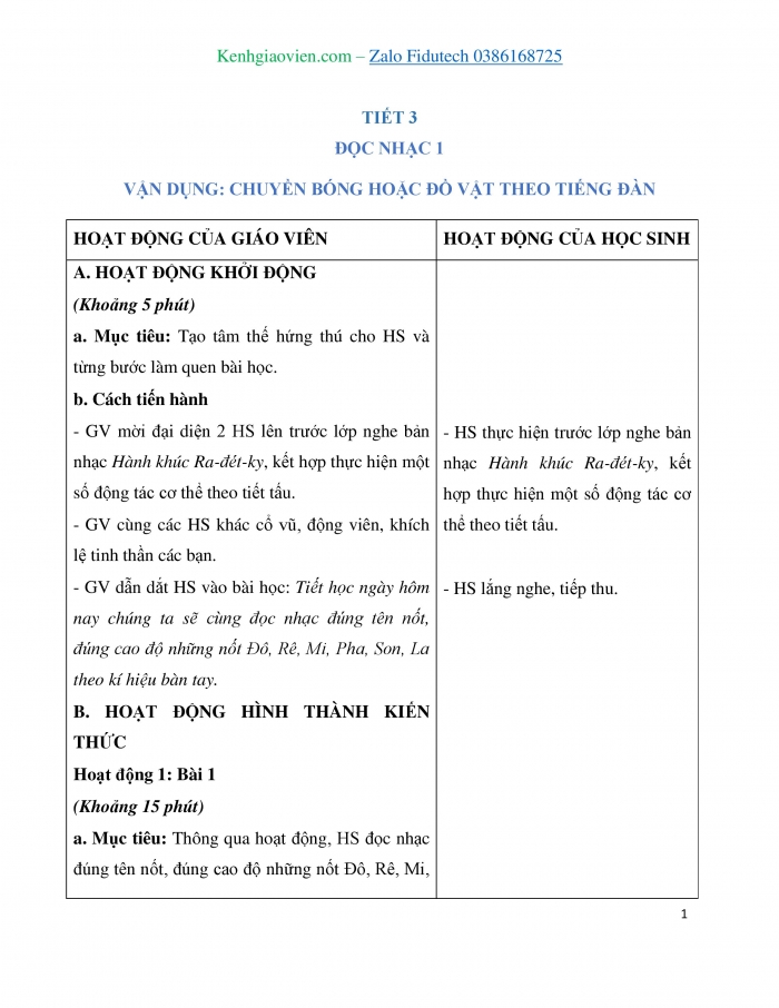 Giáo án và PPT Âm nhạc 3 cánh diều Tiết 3: Đọc nhạc Bài 1, Vận dụng Chuyền bóng hoặc đồ vật theo tiếng đàn