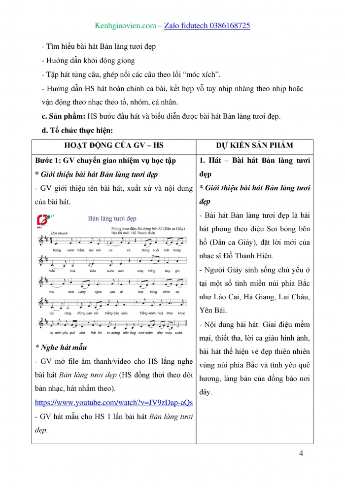 Giáo án và PPT Âm nhạc 8 cánh diều Bài 3: Bài hát Bản làng tươi đẹp, Bài dân ca Cây trúc xinh, Dân ca quan họ Bắc Ninh