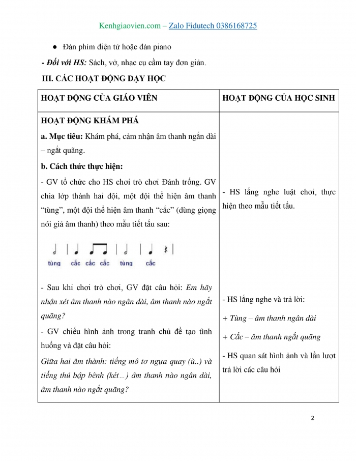 Giáo án và PPT Âm nhạc 3 chân trời Tiết 1: Khám phá Nghe, cảm thụ và vận động theo âm thanh, Học hát Tình bạn tuổi thơ