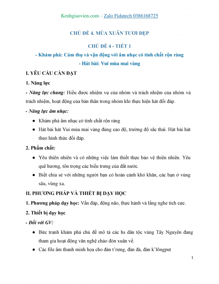 Giáo án và PPT Âm nhạc 3 chân trời Tiết 1: Khám phá Cảm thụ và vận động với âm nhạc có tính chất rộn ràng, Hát bài Vui mùa mai vàng