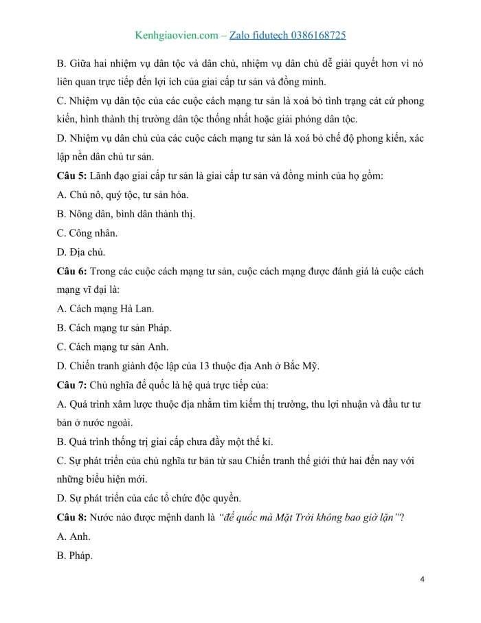 Giáo án Lịch sử 11 cánh diều: Thực hành Chủ đề 1: Cách mạng tư sản và sự phát triển của Chủ nghĩa tư bản