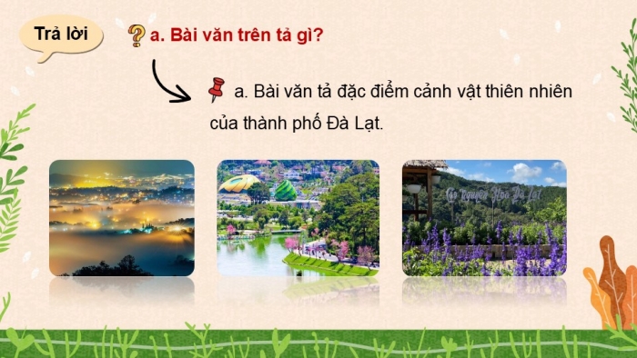 Giáo án điện tử Tiếng Việt 5 kết nối Bài 9: Tìm hiểu cách viết bài văn tả phong cảnh