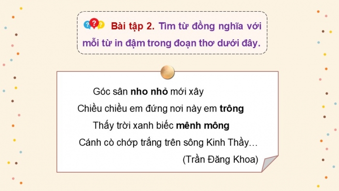 Giáo án điện tử Tiếng Việt 5 kết nối Bài 11: Luyện tập về từ đồng nghĩa