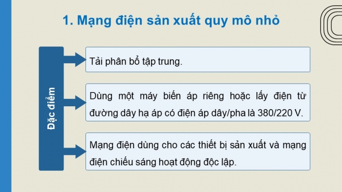 Giáo án điện tử Công nghệ 12 Điện - Điện tử Kết nối Bài 6: Mạng điện sản xuất quy mô nhỏ