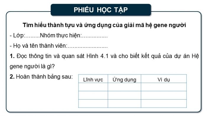 Giáo án điện tử Sinh học 12 chân trời Bài 4: Hệ gene, đột biến gene và công nghệ gene