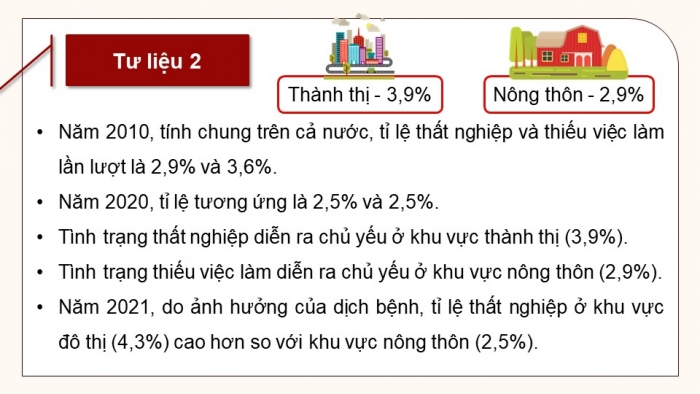 Giáo án điện tử Địa lí 9 cánh diều Bài 3: Thực hành Phân tích vấn đề việc làm ở địa phương và nhận xét sự phân hóa thu nhập theo vùng