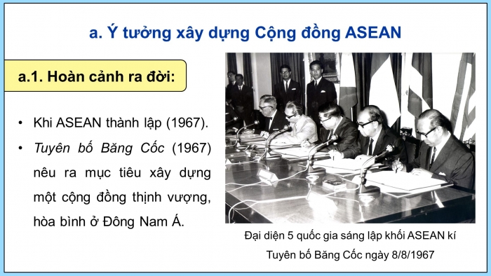 Giáo án điện tử Lịch sử 12 cánh diều Bài 5: Cộng đồng ASEAN Từ ý tưởng đến hiện thực