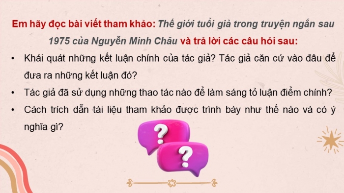 Giáo án điện tử chuyên đề ngữ văn 12 kết nối CĐ 1 phần 1: Tìm hiểu một số hướng nghiên cứu văn học hiện đại