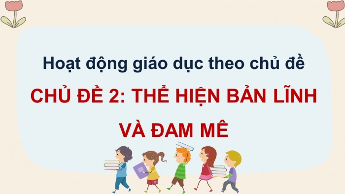 Giáo án điện tử Hoạt động trải nghiệm 12 chân trời bản 2 Chủ đề 2: Thể hiện bản lĩnh và đam mê (P1)