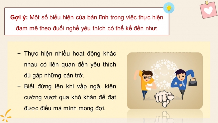 Giáo án điện tử Hoạt động trải nghiệm 12 chân trời bản 2 Chủ đề 2: Thể hiện bản lĩnh và đam mê (P2)