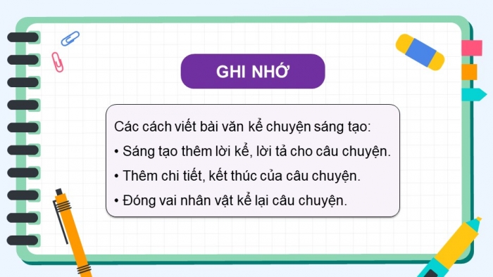 Giáo án điện tử Tiếng Việt 5 kết nối Bài 4: Viết bài văn kể chuyện sáng tạo