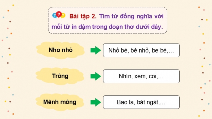 Giáo án điện tử Tiếng Việt 5 kết nối Bài 11: Luyện tập về từ đồng nghĩa