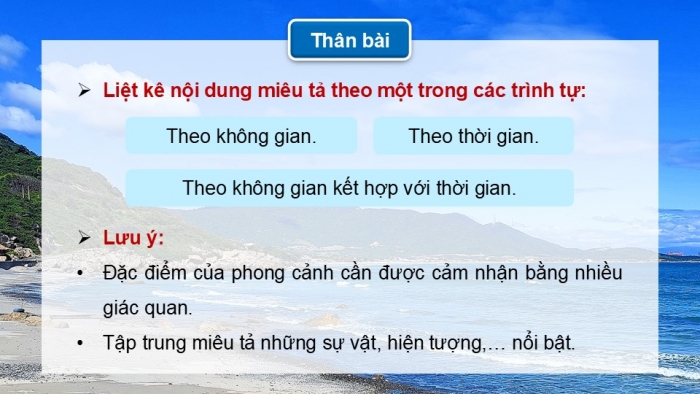 Giáo án điện tử Tiếng Việt 5 kết nối Bài 13: Lập dàn ý cho bài văn tả phong cảnh